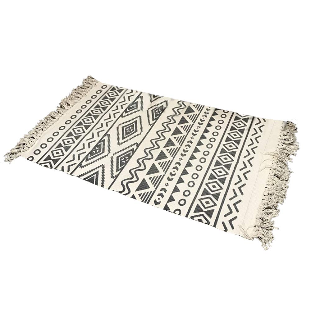 Galand Ultra Soft Indoor Carpet - Retro Cotton Linen Tassel Woven Area Rug, 60x130cm Non-Slip Floor Mat for Bedroom, Living Room & Prayer Space | Cozy Home Decor