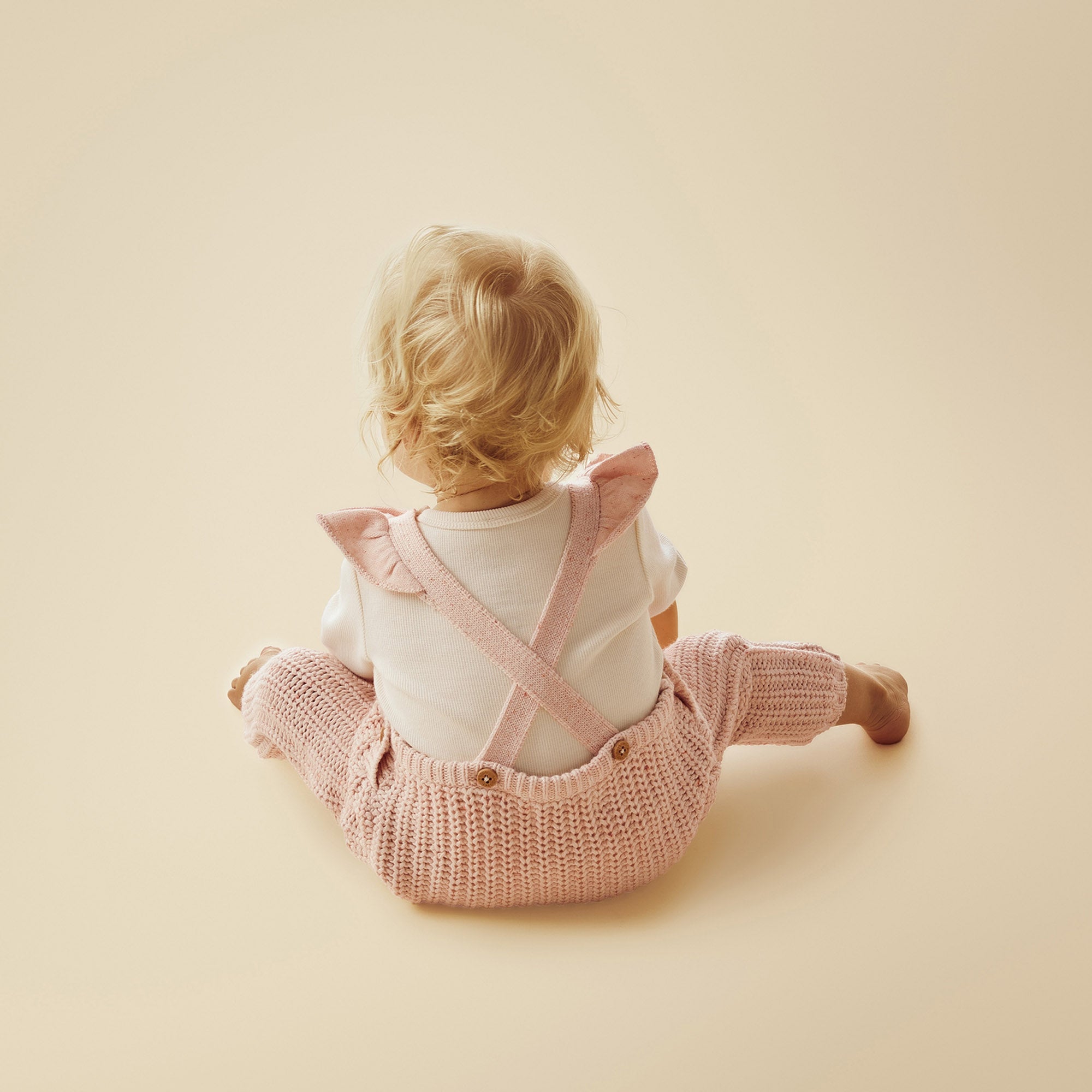 Fairy Floss Organic Cotton Knitted Ruffle Overalls for Women - Soft & Comfortable Jumpsuit for Casual Wear, Maternity, Photoshoots & Boho Style Outfits