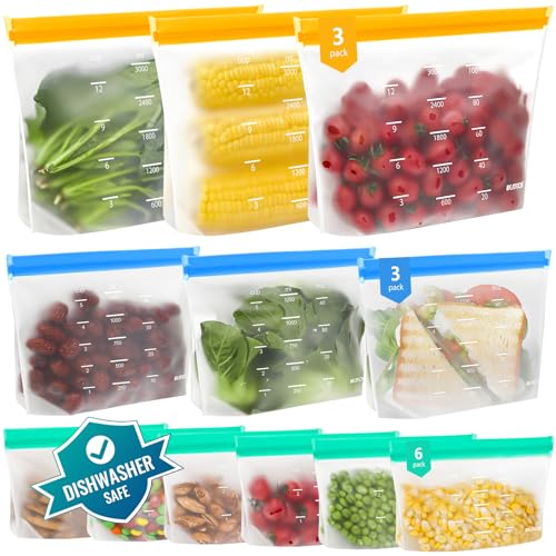 12Pack-3Gallon Bags+3Sandwich Bags+6Snack Bags
