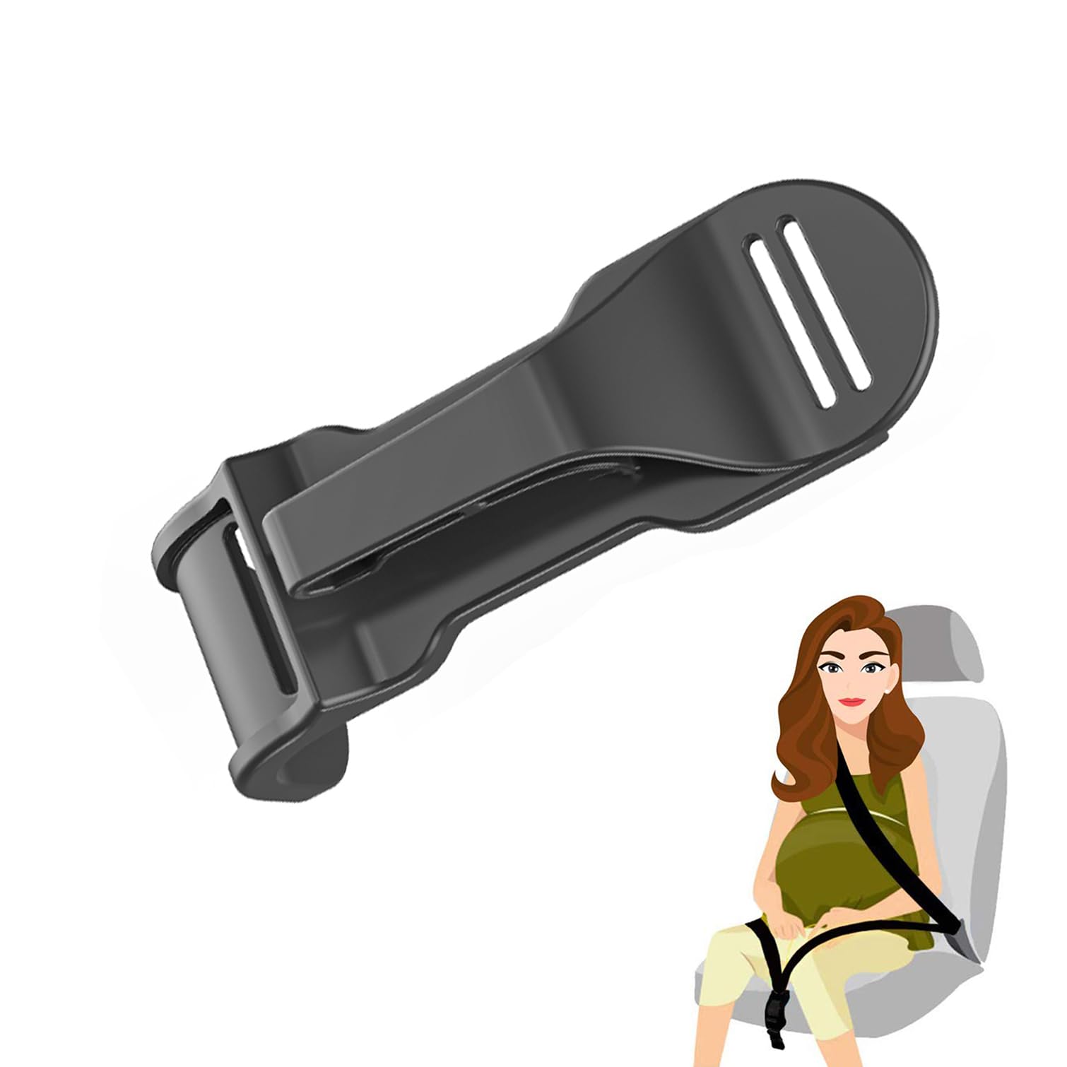 Car Seat Hooks for Seat Covers & Seatbelt Adjusters - Pregnancy Belly Band for Pregnant Women - Comfortable Driving Accessories for Expecting Mothers (Perfect for Long Trips & Daily Commutes)