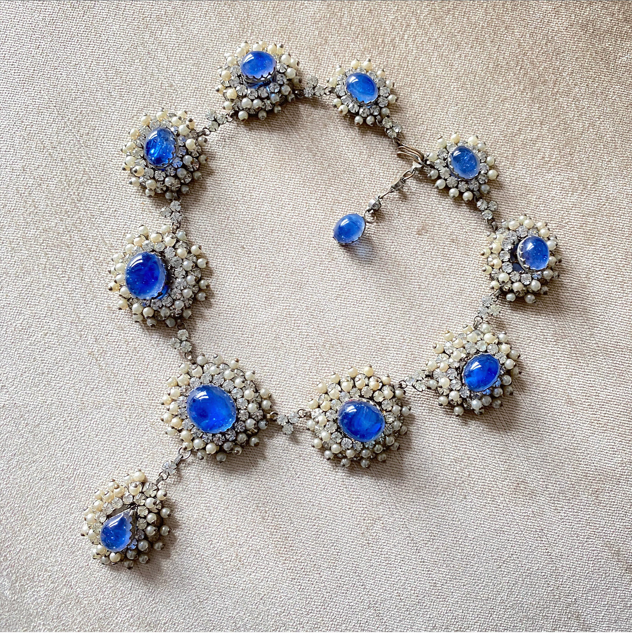 Balenciaga Goossens Vintage 1950's Faux Pearl Necklace - Elegant Glass Bead Statement Jewelry for Women, Perfect for Parties, Weddings & Special Occasions