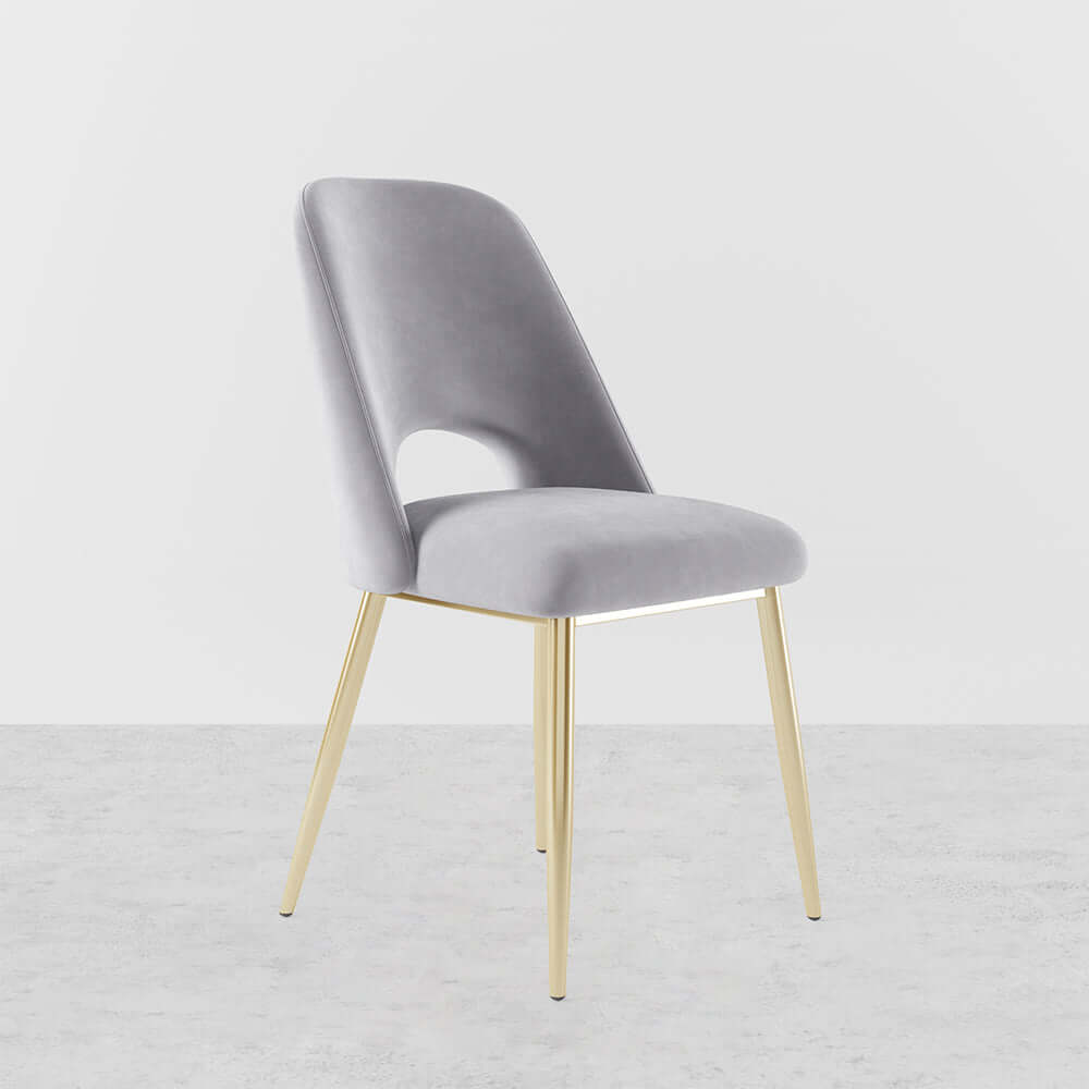 Modern Black Upholstered Dining Chairs Set of 2 - Hollow Back Design with Gold Metal Legs - Perfect for Kitchen, Dining Room & Home Decor