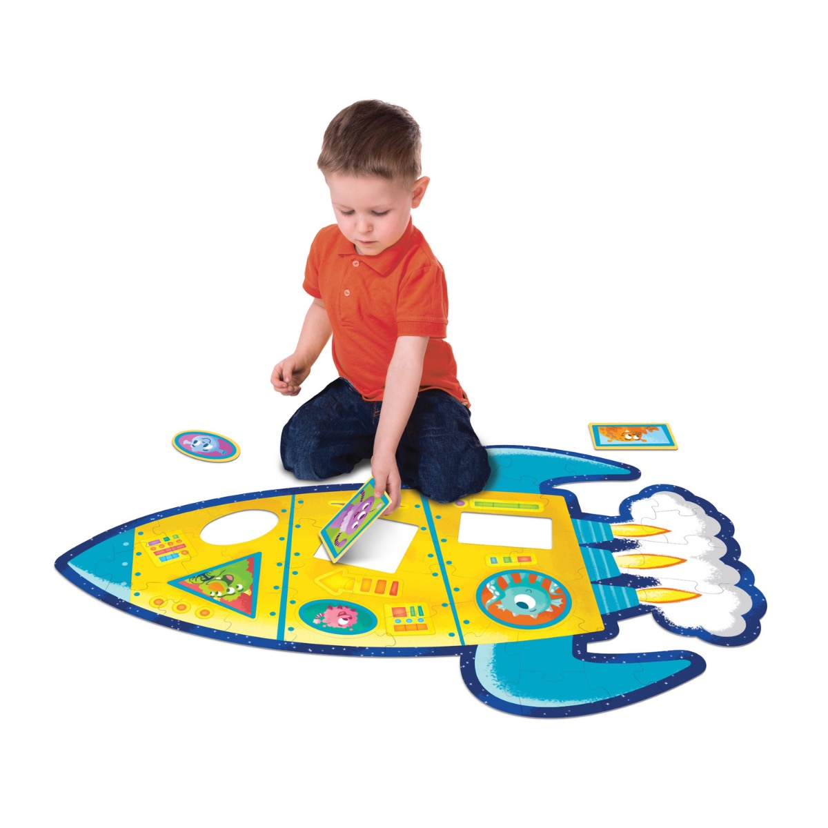 Peaceable Kingdom Shiny Rocket Floor Puzzle for Kids – Fun & Educational Space-Themed Puzzle for Playrooms & Classrooms