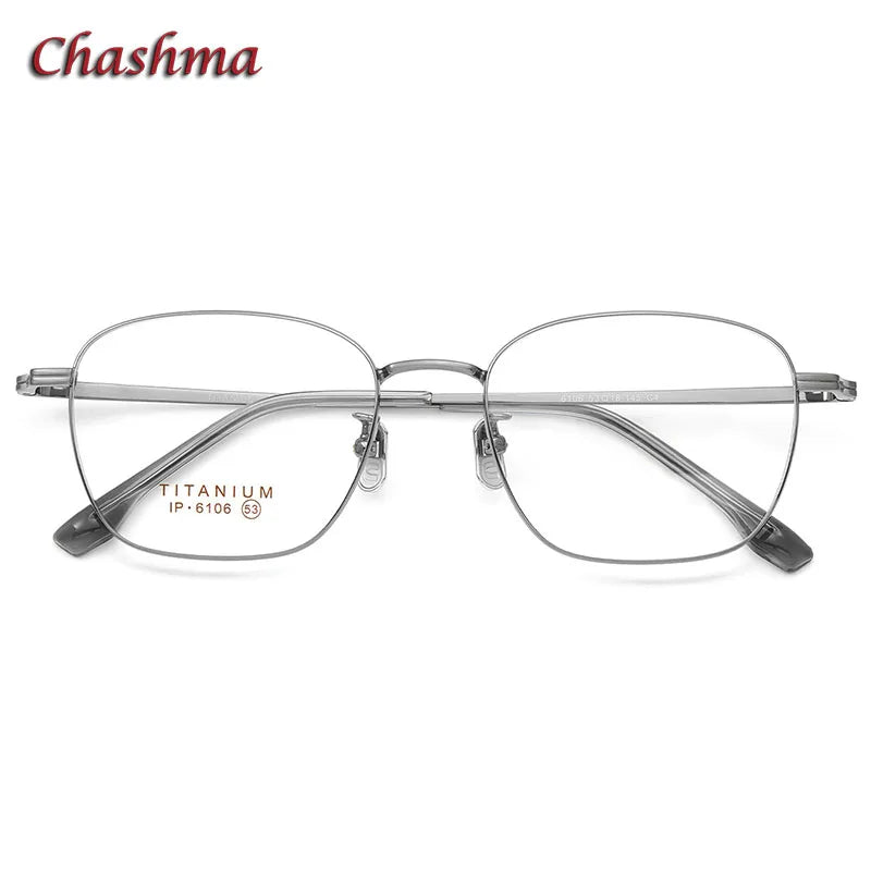 Unisex Titanium Square Full Rim Eyeglasses 6106 - Lightweight & Durable for Reading, Work & Everyday Use