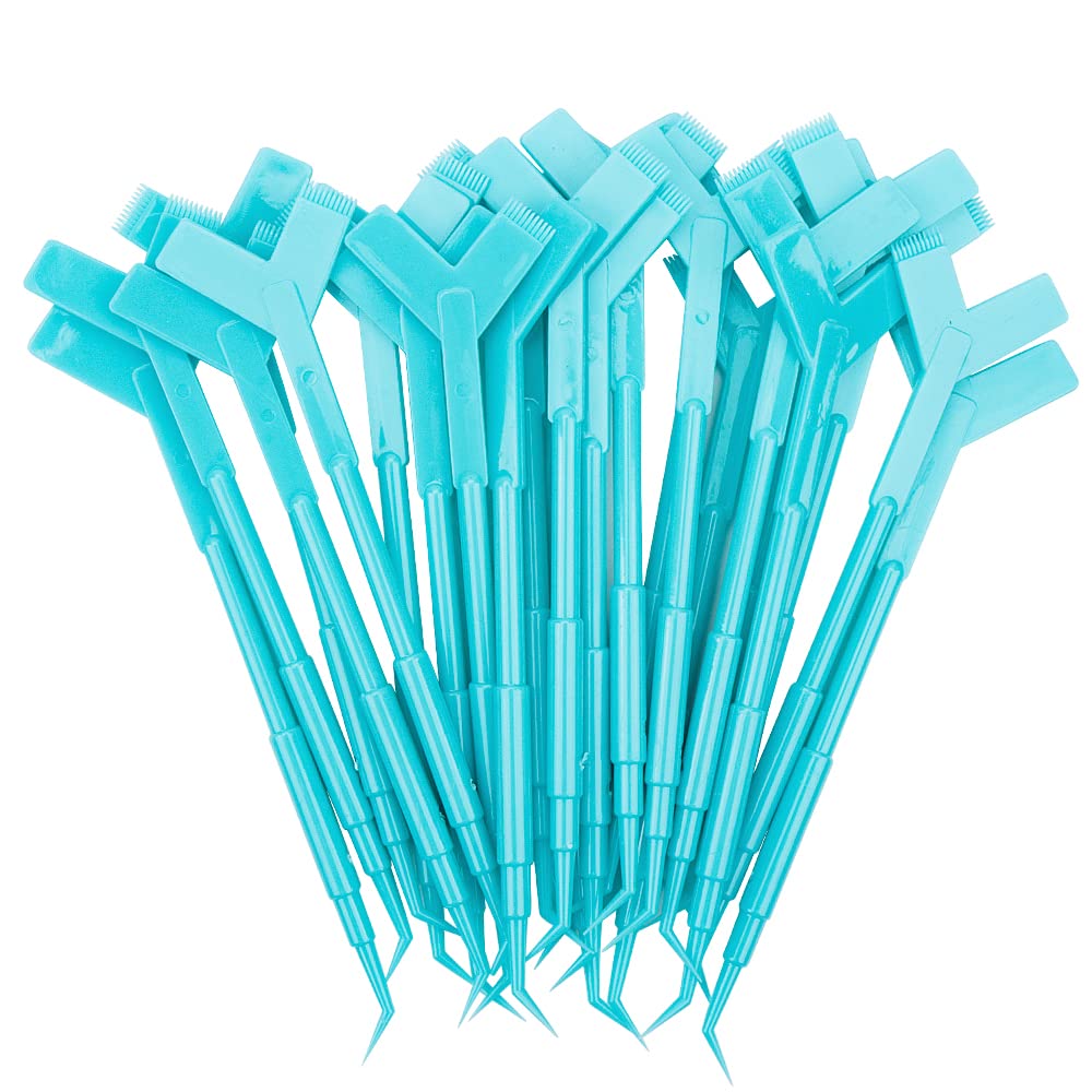 Premium Eyelash Brush Set - 50pcs Blue Lash Lift & Extension Cleanup Brushes for Professional Makeup Artists & DIY Beauty Enthusiasts | Perfect for Salon, Home Use & Travel Makeup Kits
