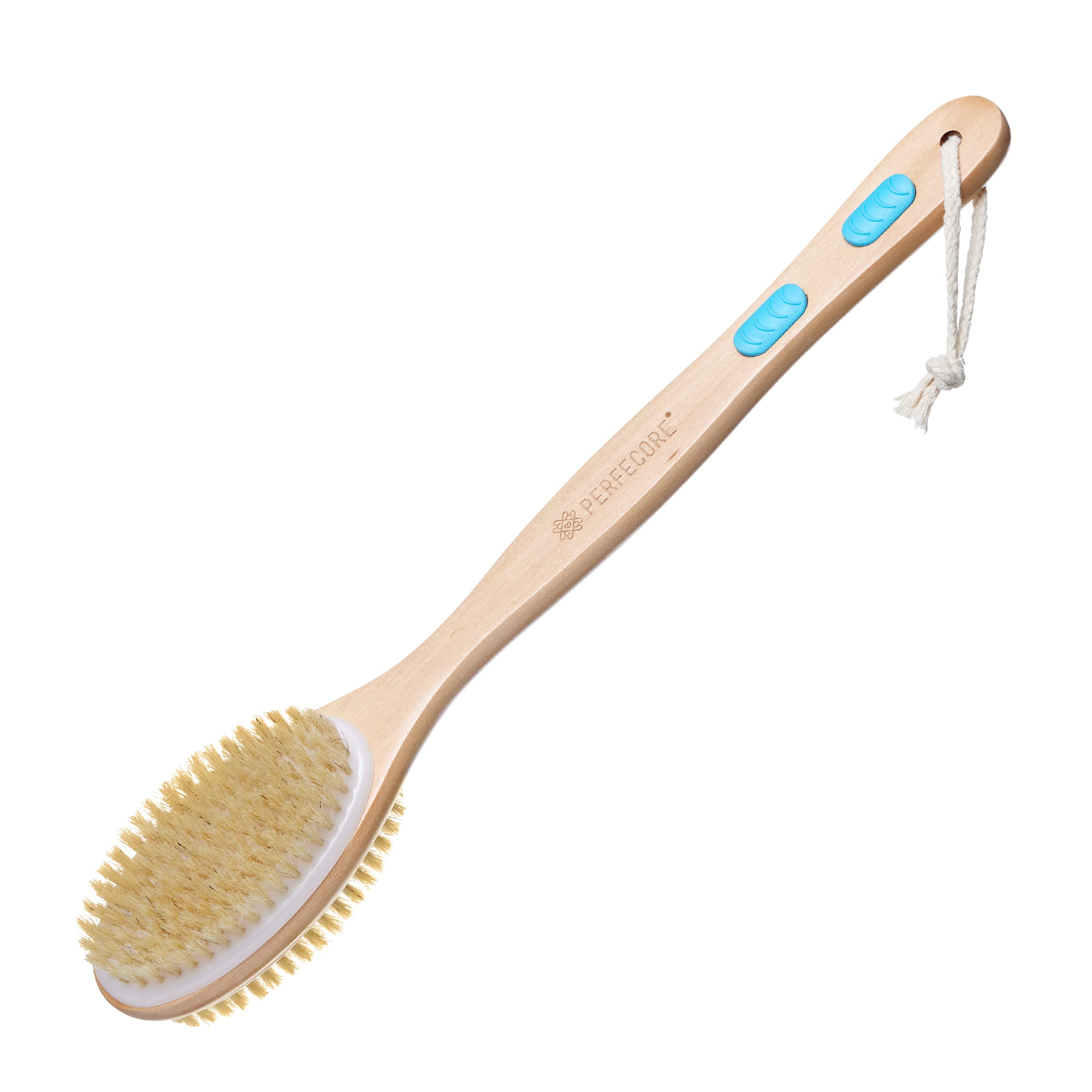 Perfecore Nellam Dry Body Brush - Exfoliating Body Scrub Brush for Bath & Shower with Thick Bristles for Lymphatic Drainage, Cellulite Reduction & Skin Health - Perfect for Spa, Self-Care & Detox Routines