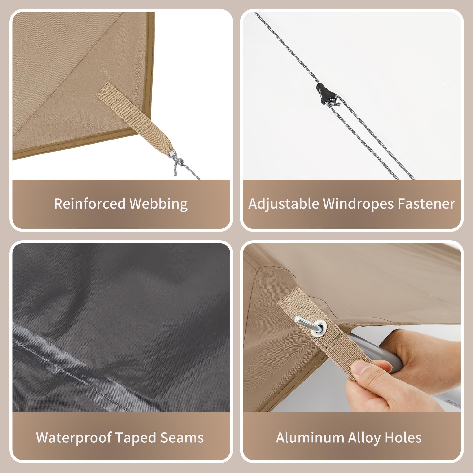 Naturehike Waterproof Camping Tent Tarp with Poles - PU 18000mm+ Rainproof, UV Protection UPF2000+ Sun Shelter - Lightweight Outdoor Canopy for Camping, Hiking, Beach, Picnic & Backyard Parties (16.4x12.5ft) CNK2350WS015
