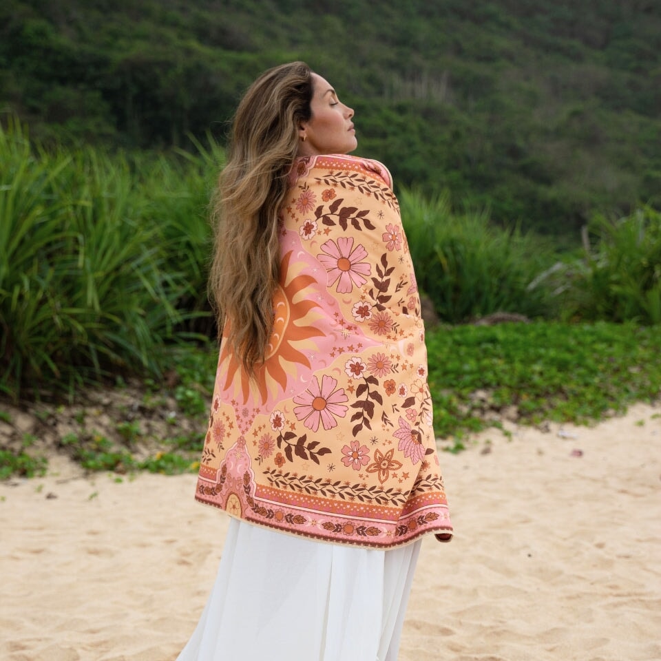Boho Sun Sand-Free Beach Towel - Quick Dry, Lightweight & Large - Perfect for Pool, Picnic, Travel & Outdoor Activities