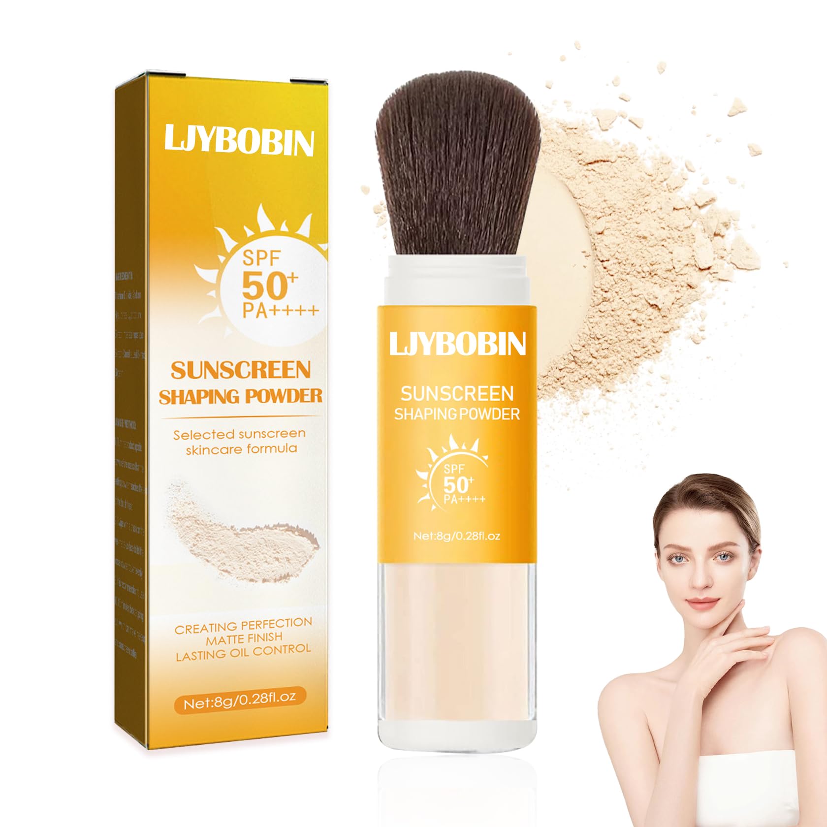 SPF 50+ PA++++ Mineral Sunscreen Powder - Oil Control, Waterproof & Long Lasting Matte Finish with Brush | Lightweight Makeup Setting Powder for Face | Perfect for Beach, Outdoor Activities & Daily Sun Protection