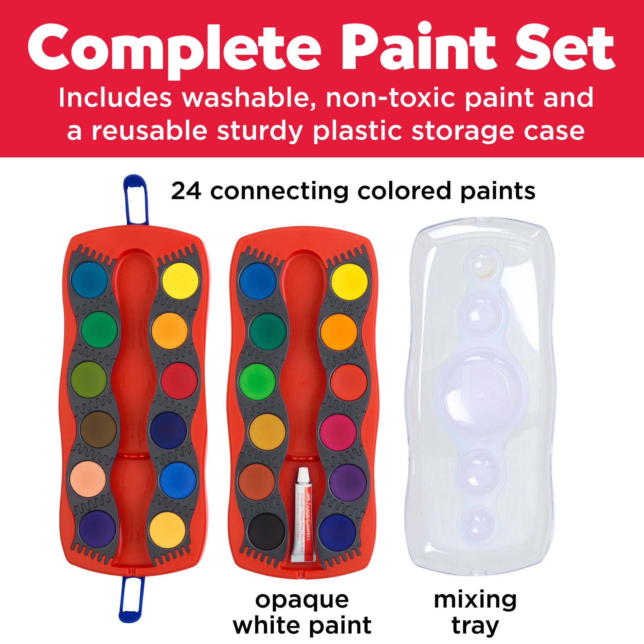 24-Color Connector Paint Box Set - Premium Quality for Artists & Hobbyists - Perfect for Canvas, Paper & DIY Crafts #125031