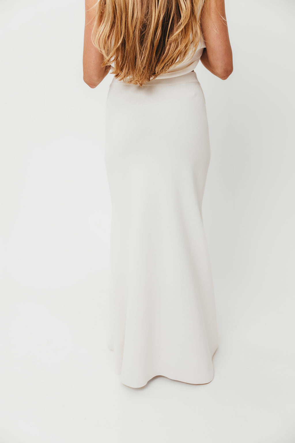 Premium Lauri Sleeveless Button Down Blouse & Maxi Skirt Set - Off White Women's Summer Outfit for Beach, Vacation & Casual Wear