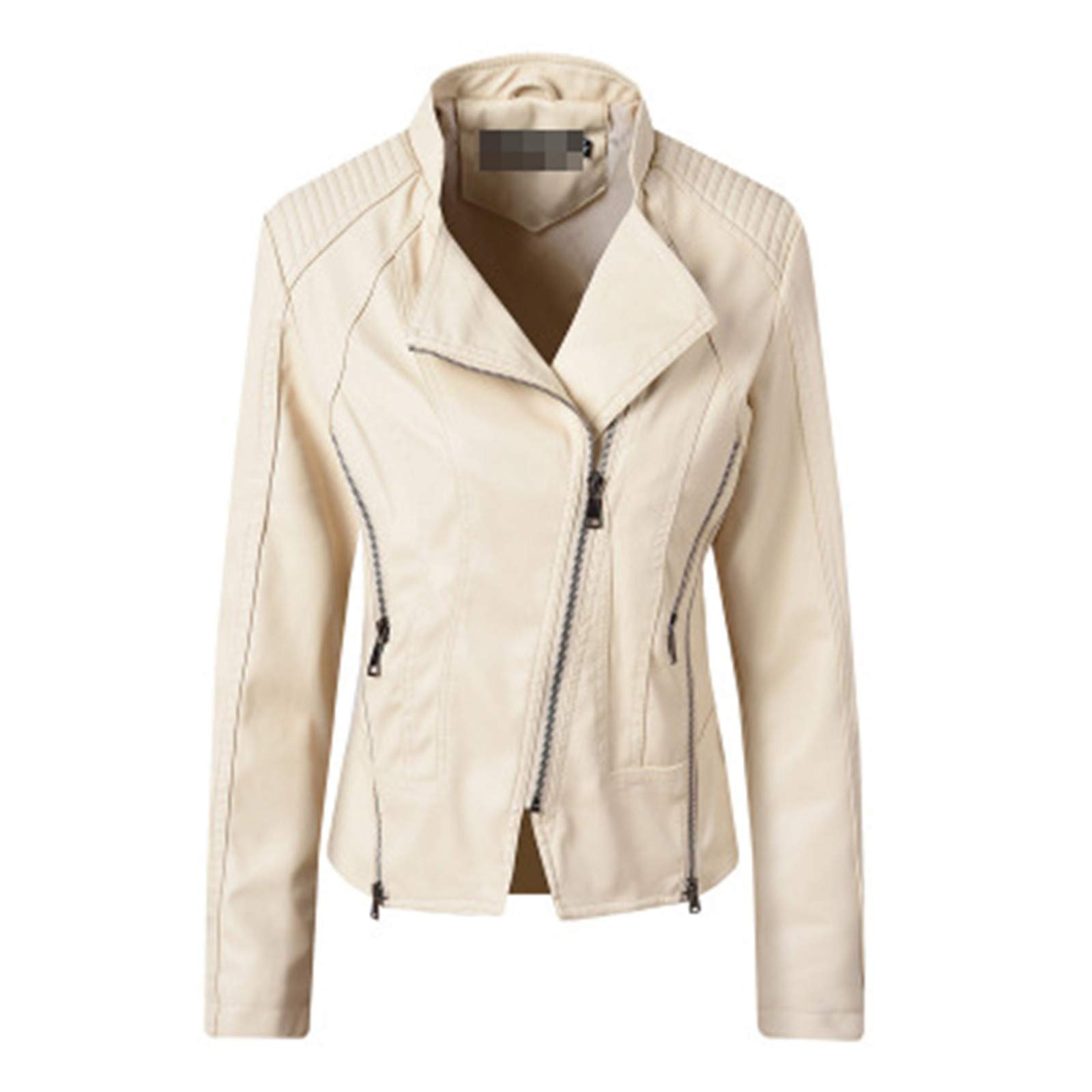Stylish Women's Motorcycle Faux Leather Jacket - PU Long Sleeve Slim Biker Coat for Spring Riding & Fashion Outfits | Perfect for Motorcycle Enthusiasts & Casual Streetwear