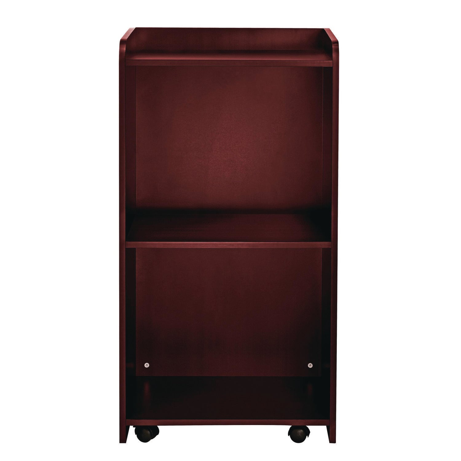 AdirOffice Wooden Mobile Lectern Podium with Storage Shelves - 22.44