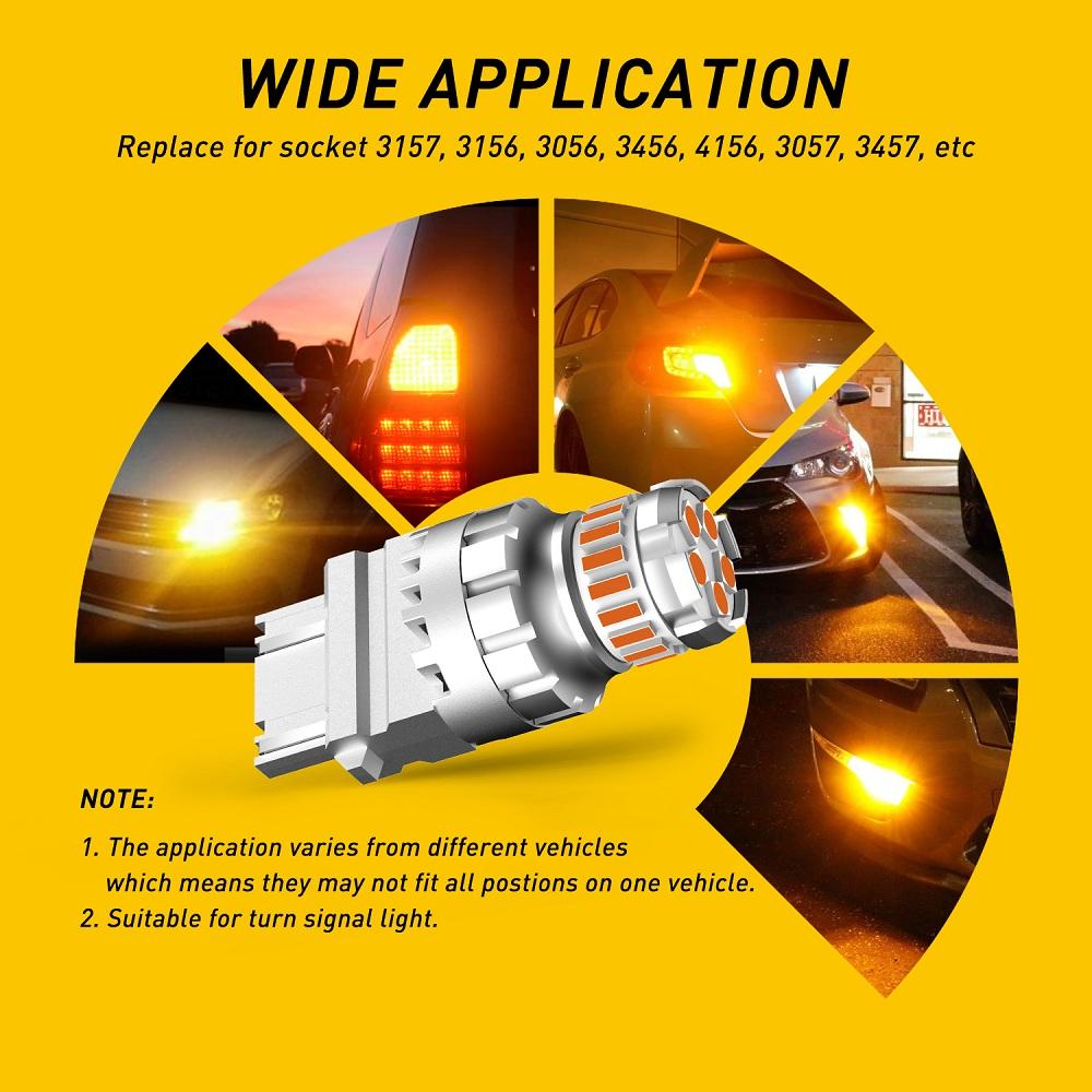 AUXITO 3156 3157 LED Bulb Amber 3056 3047 BAY15D - Super Bright Turn Signal Lights for Cars, Trucks, SUVs & Motorcycles - Durable & Energy Efficient Replacement Bulbs for Enhanced Safety & Visibility