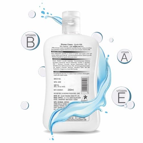 Organic Galway Goat Milk Shower Cream - Hydrating & Nourishing for Dry Skin - Perfect for Sensitive Skin & Daily Moisturizing Routine