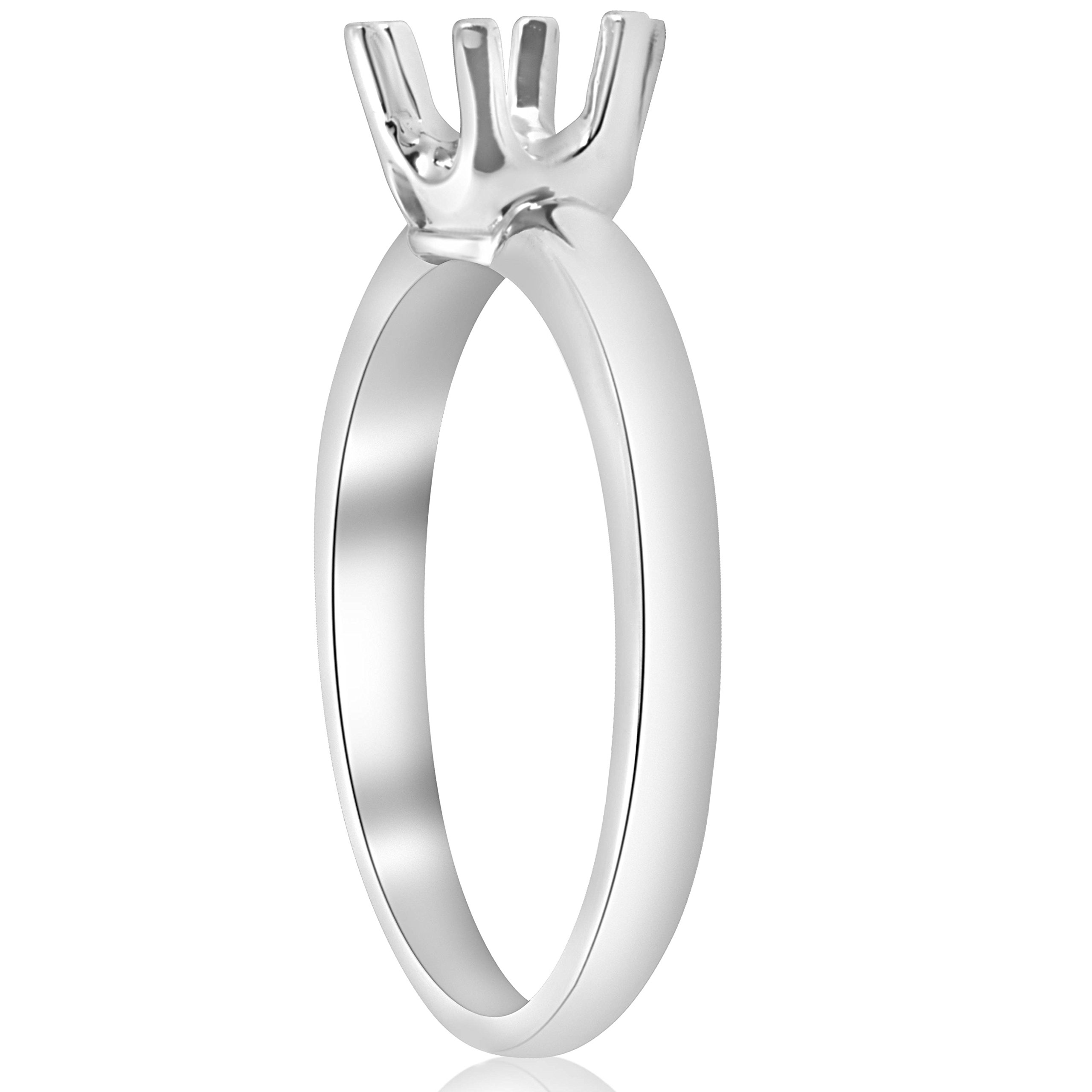 Solitaire Solstice Style Engagement Ring Setting - 14K White Gold Diamond Ring for Women | Perfect for Proposals, Anniversaries & Special Occasions