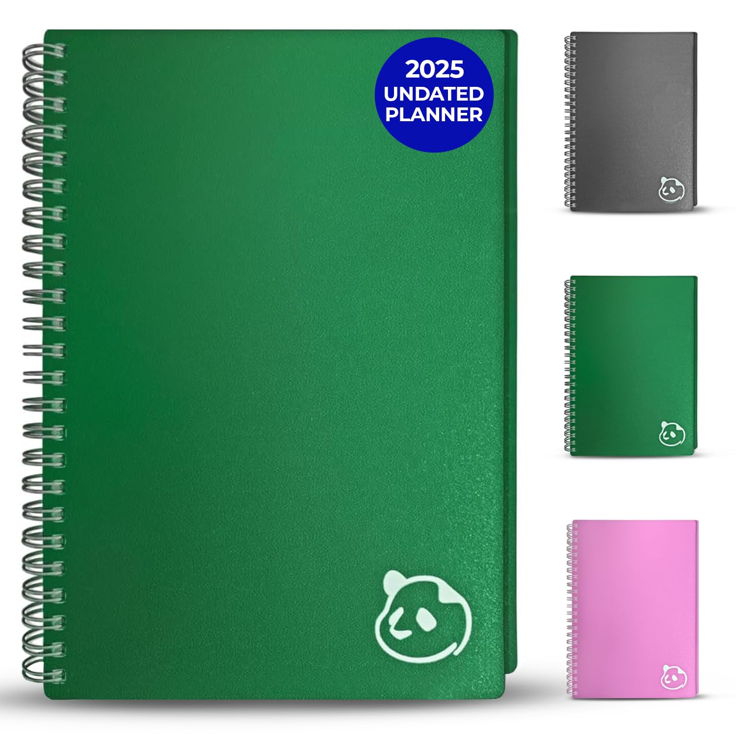 Panda Planner 2025 - Undated 90-Day Daily Planner with Hourly Schedule, Spiral Binding, Habit Tracker & To-Do Lists | 5.75