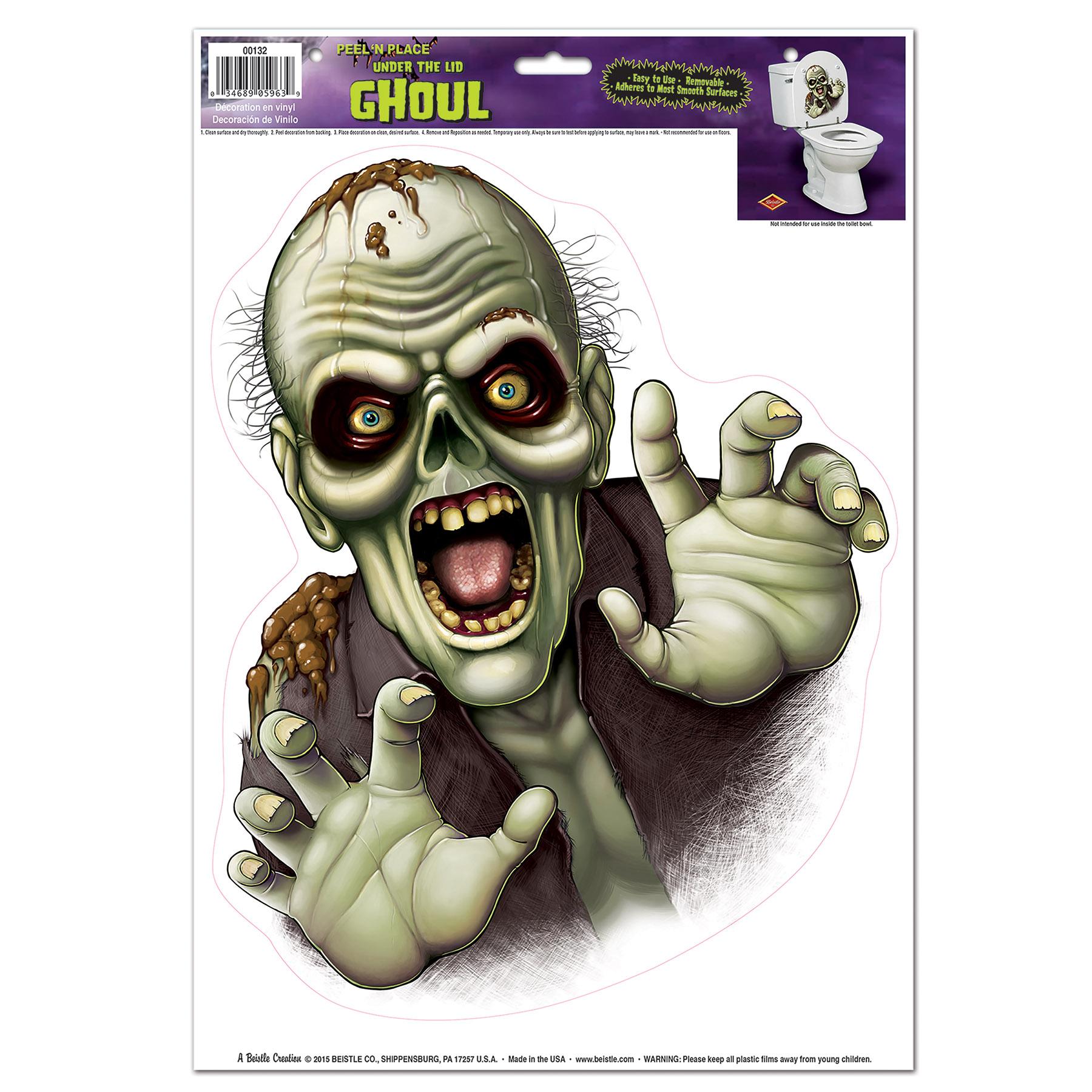 12 Pack Beistle Halloween Under The Lid Ghoul Peel 'N Place Clings - Spooky Window & Mirror Decor for Halloween Party, Haunted House & Trick or Treat
