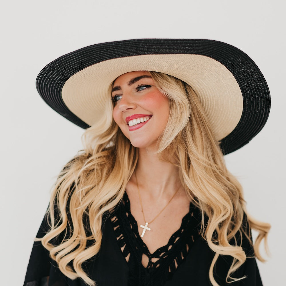Stylish Miami Summer Wide Brim Floppy Sun Hat for Women - UV Protection & Breathable - Perfect for Beach, Pool, and Outdoor Activities