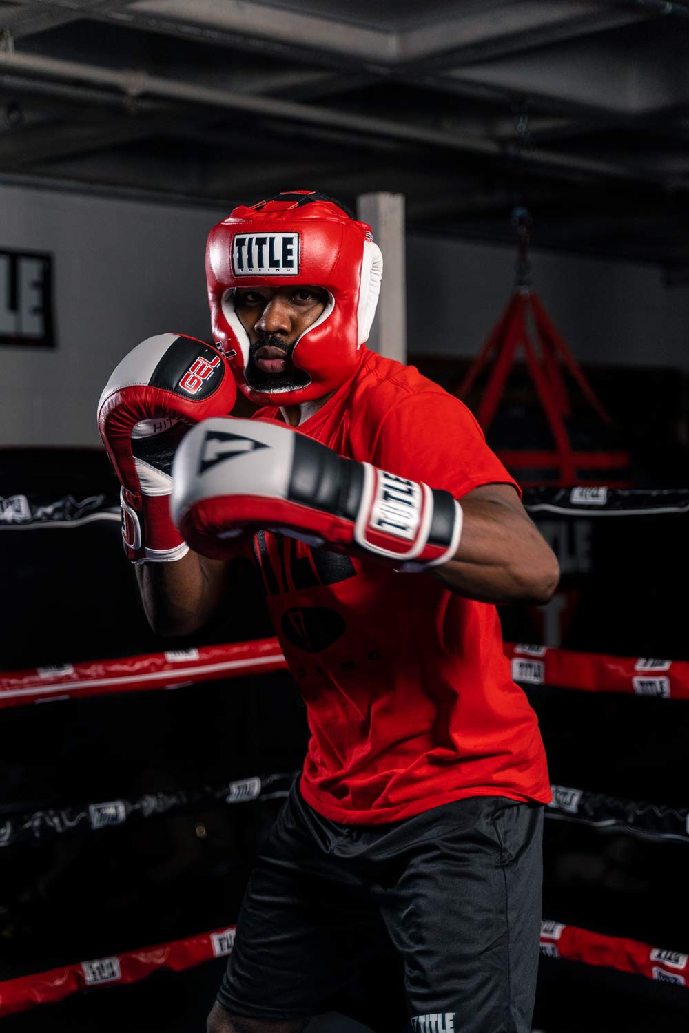 Title Gel Rush Bag Gloves - 12 oz Boxing Training Gloves for Men & Women - Red/Gray/Black - Perfect for Heavy Bag Workouts, Sparring & MMA Training