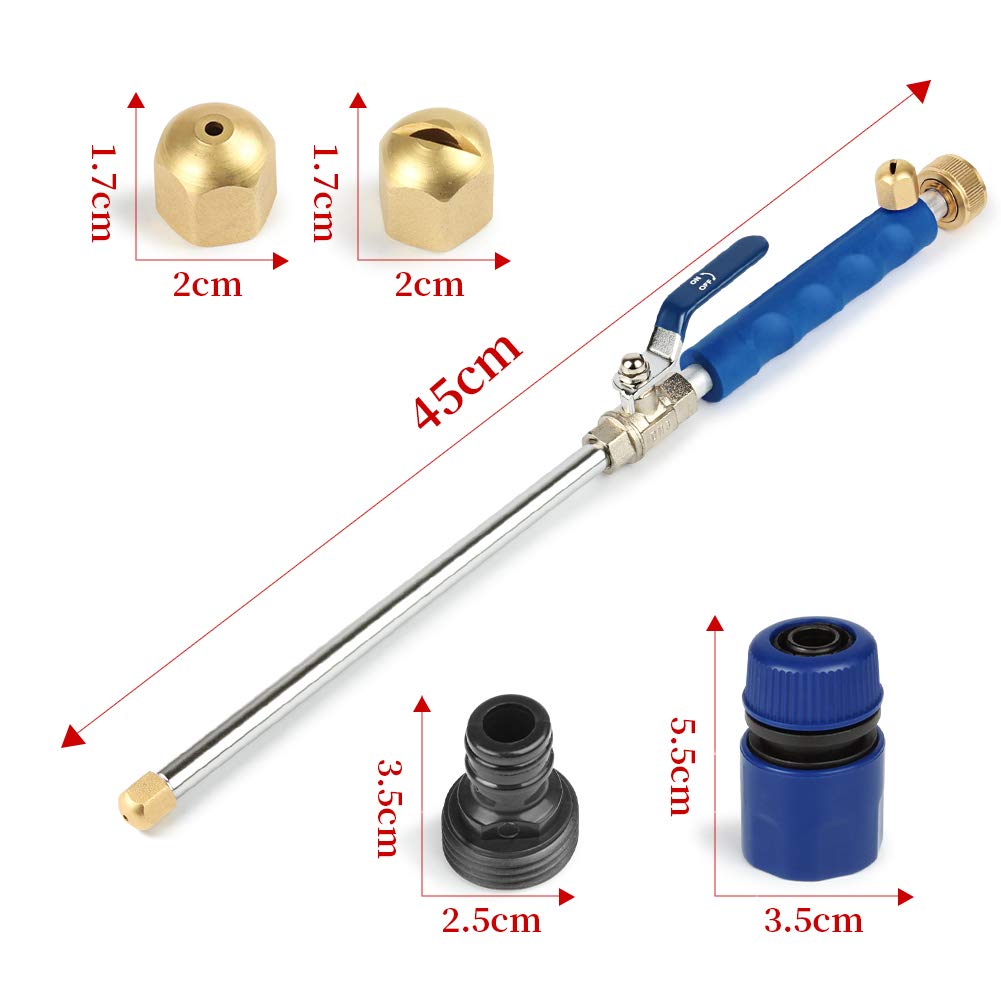 Hydro Jet High Pressure Power Washer Nozzle - Heavy Duty Pressure Washer Gun with Garden Hose Connector for Car, Window & Outdoor Cleaning (Jet + Fan Spray Modes) | Perfect for Driveway, Patio, Deck & Vehicle Washing