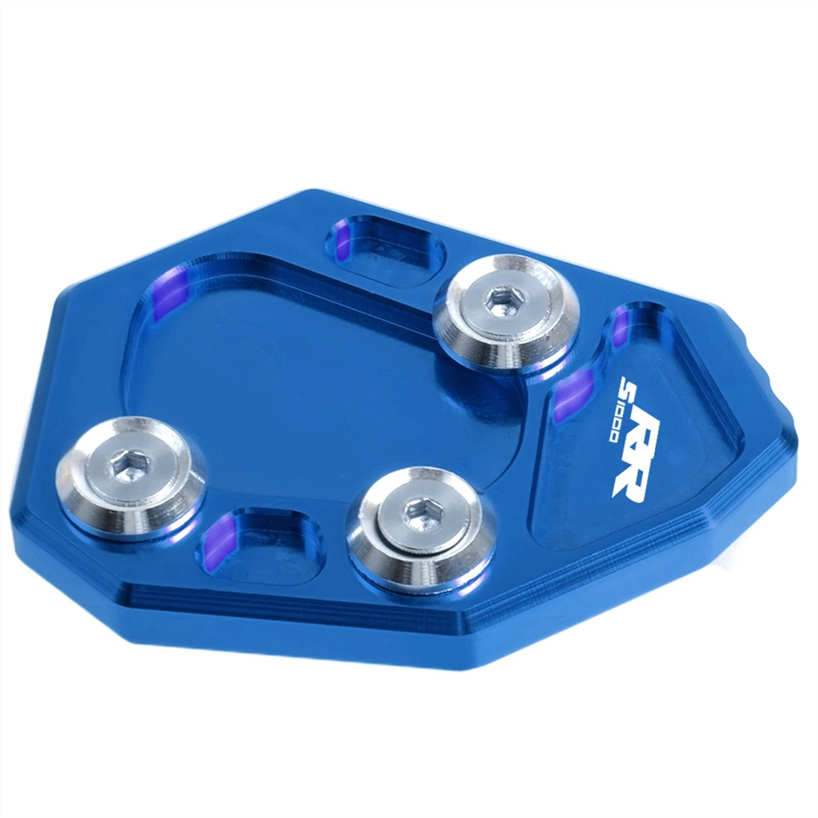 BMW S1000RR Side Stand Kickstand Enlargement Pad (2010-2014) - Heavy Duty Motorcycle Side Stand Extension for Improved Stability - Perfect for Parking & Garage Storage (Blue)