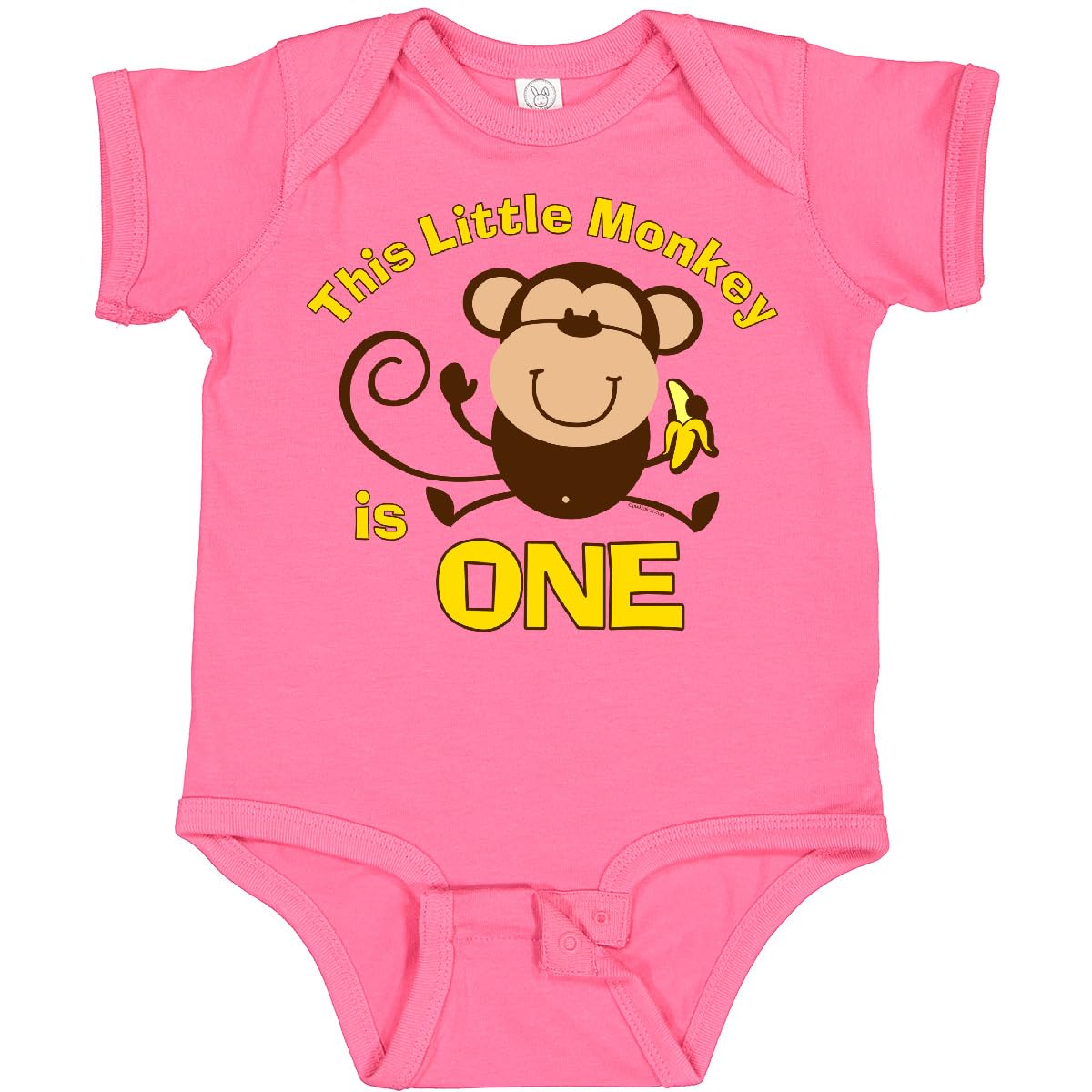 Inktastic Little Monkey 1st Birthday Bodysuit for Baby Boys - Cute Outfit for 1 Year Old Birthday Party, Photo Shoot & Special Occasions