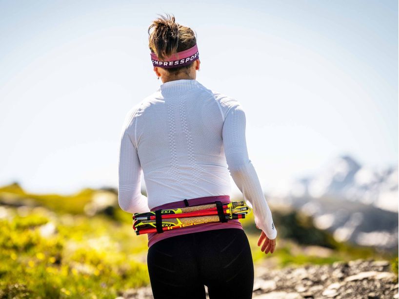Compressport Unisex Free Belt Pro Deco Rose Running Waist Pack - Lightweight Hydration Belt for Jogging, Hiking & Fitness - Model CU00011B_370