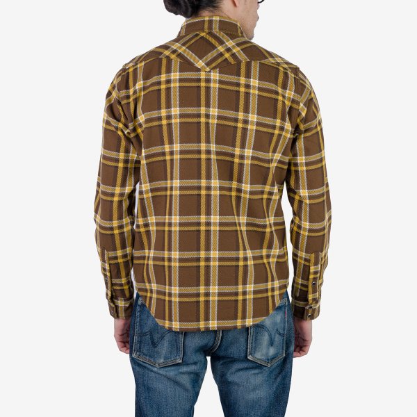 Iron Heart IHSH 372 Ultra Heavy Flannel Western Shirt - Brown Crazy Check Plaid for Men | Durable Workwear & Outdoor Adventure Shirt