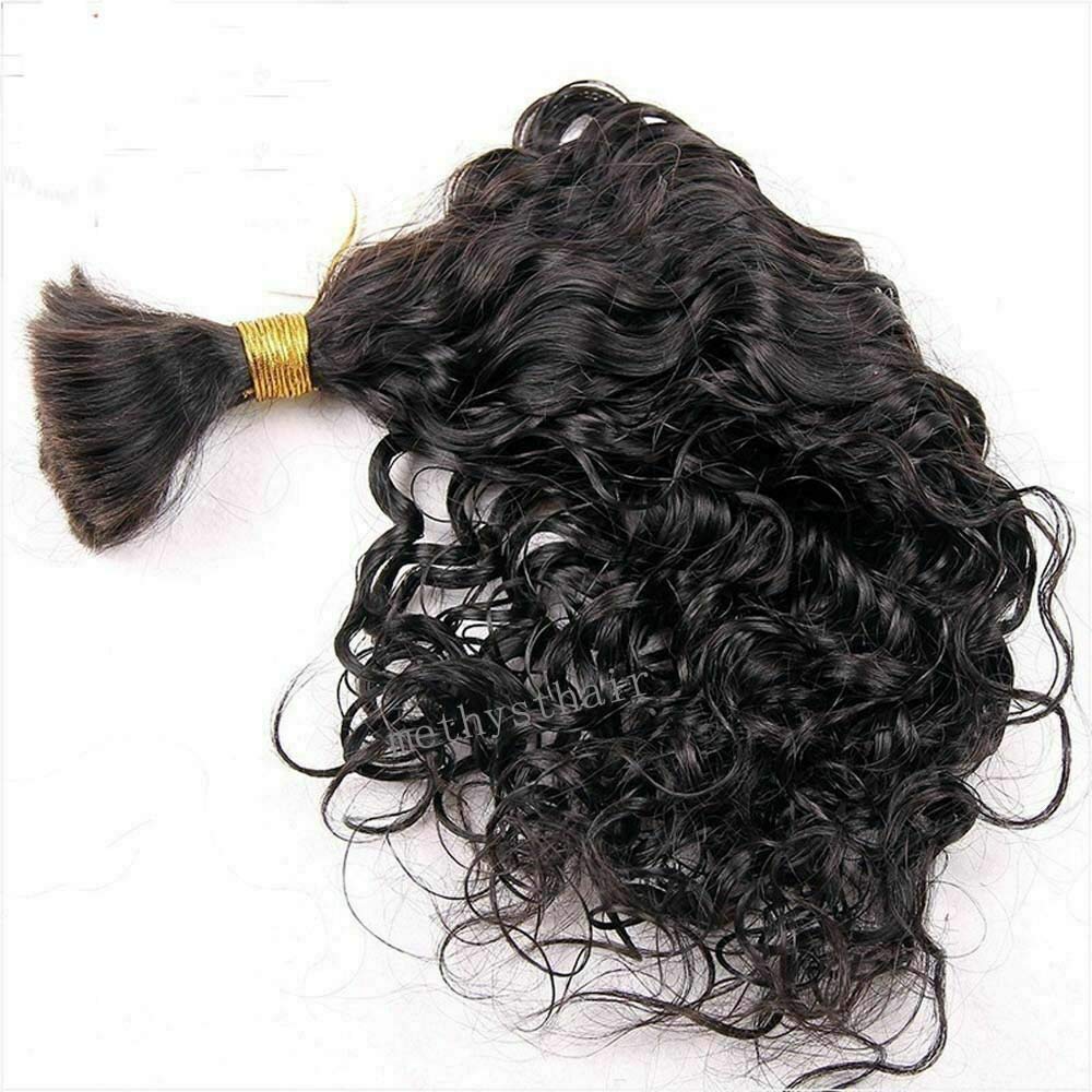 Brazilian Virgin Human Hair Bundles 100g (20 Inch, Natural Color) - Water Wave Bulk Hair for Braiding, No Weft Micro Braids & Weaving | Perfect for Protective Styles, Box Braids, and Natural Hair Extensions