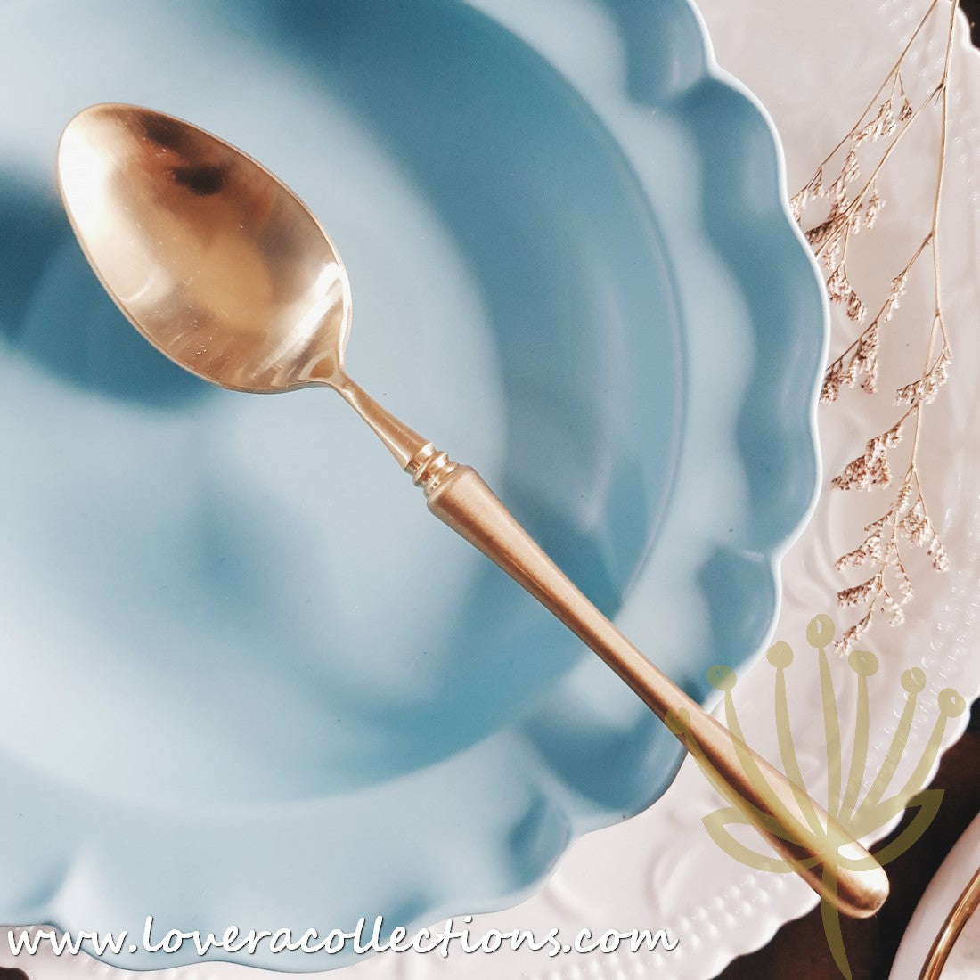 **70% Off Parisienne Matte Gold Stainless Steel SS304 Main Spoon - Elegant Dining & Kitchen Utensil for Restaurants, Weddings & Home Entertaining**