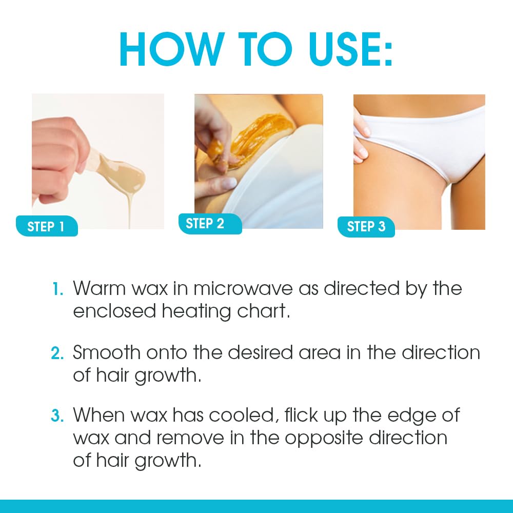 SURGI WAX Brazilian Hard Wax Kit 4oz - Professional Hair Removal Waxing Kit with Pre-Epilation Oil (82563) - At Home Bikini, Legs & Body Waxing for Smooth Skin