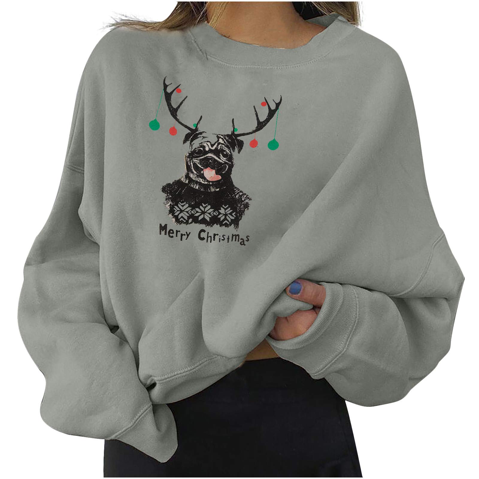 Posijego Women's Fall Winter Long Sleeve Graphic Sweatshirt - Trendy Crewneck Pullover for Casual Wear, Vacation & Christmas Outfits | Cozy Lounge & Holiday Style