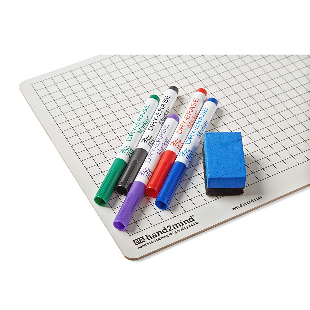 Double-Sided Centimeter Grid Dry Erase Whiteboards for Students - 30 Pack | Math Graphing Practice, Classroom Activities & Homework Helper | Portable Whiteboard for School, Office & Home Learning