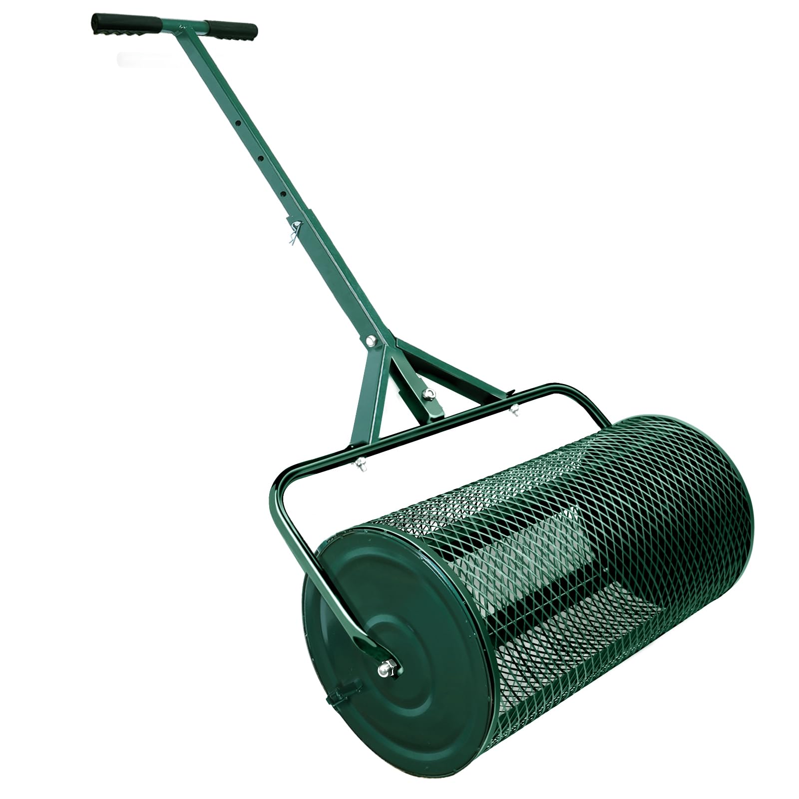 **24 Inch Heavy Duty Compost Spreader for Lawn, Garden & Yard - Upgraded Hook Shaped Handle, Durable & Lightweight for Planting, Seeding & Moss Control - Perfect for Homeowners & Landscapers (Green, 27 Inch, Y-Style)**