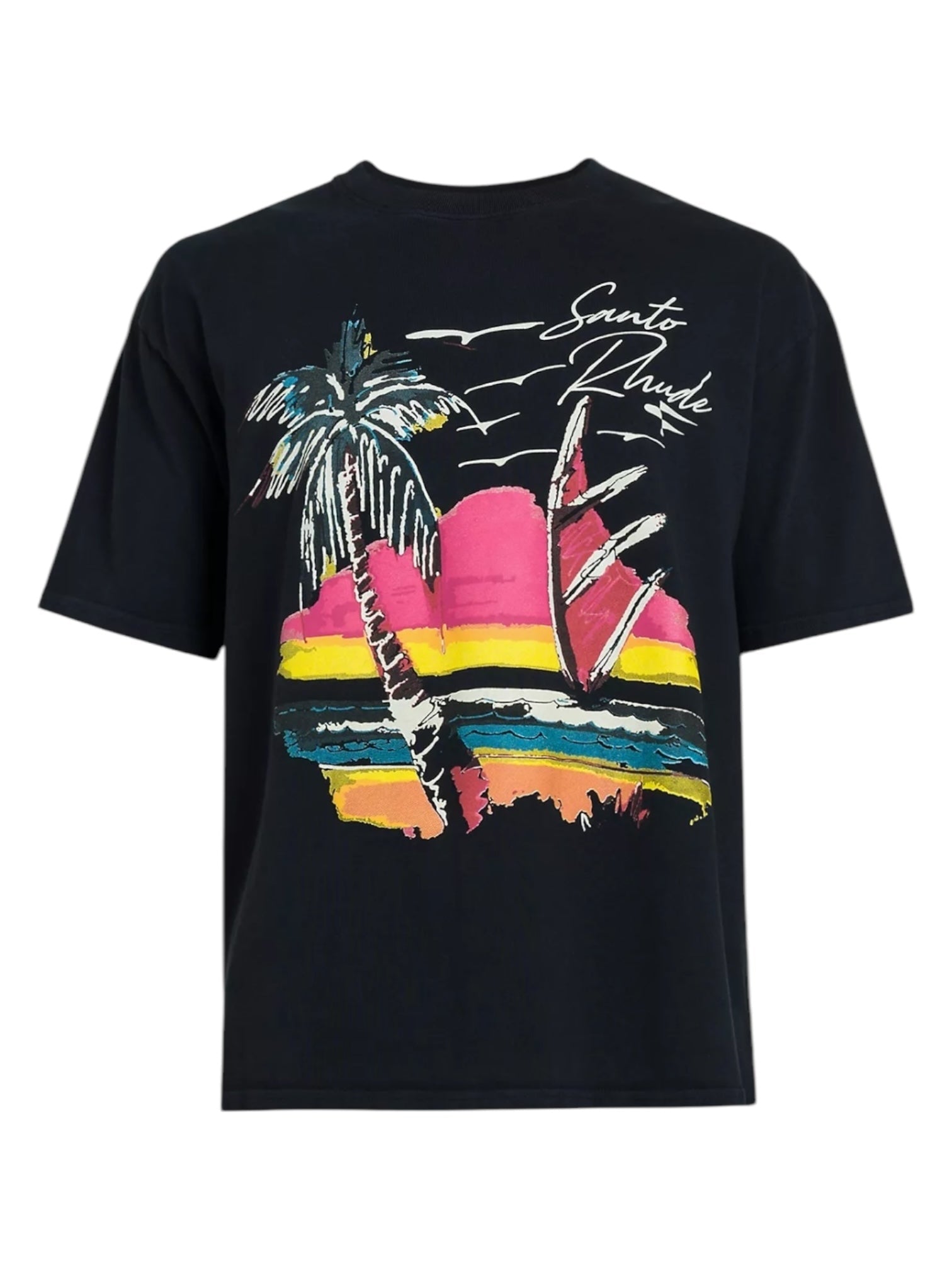 Rhude Saint Rhude T-Shirt - Black Cotton Streetwear Tee for Men | Casual Wear & Urban Fashion