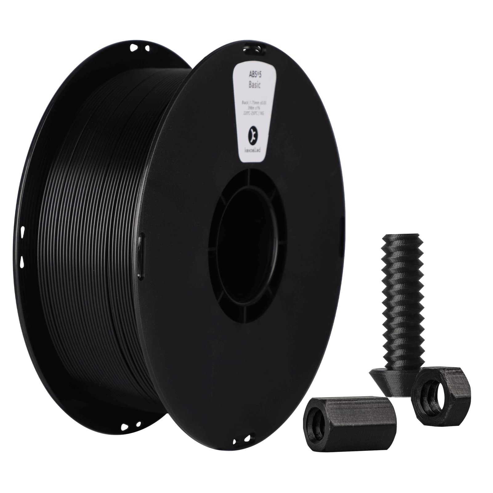 Premium ABS 3D Printer Filament 1.75mm - 1kg Spool (2.2lbs) with ±0.03mm Precision & High Heat Resistance - Ideal for FDM Printers - Perfect for Prototyping, DIY Projects & Functional Parts (Black)