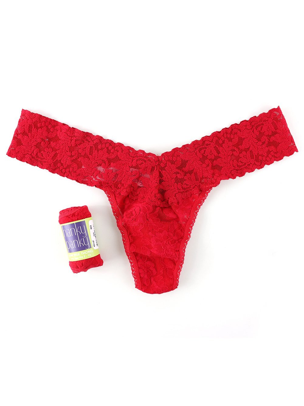 Rolled Signature Lace Original Rise Thong - Comfortable Women's Underwear for Everyday Wear & Special Occasions