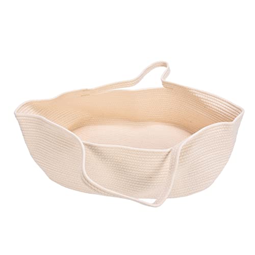 Organic Cotton Newborn Gift Basket - Portable Baby Bed for Newborns | Non-Toxic, BPA-Free, Safe Sleeping Basket | Perfect for Nursery, Home & Travel (Off White) - Ideal Baby Shower Gift & Co-Sleeper Bassinet
