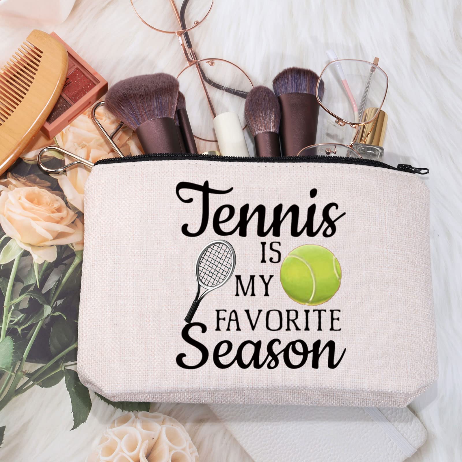 MEIKIUP Tennis Lovers Gift - Tennis Player Makeup Zipper Pouch & Travel Bag - Perfect Tennis Season Gift for Women & Men - Great for Gym, Court & Travel Accessories