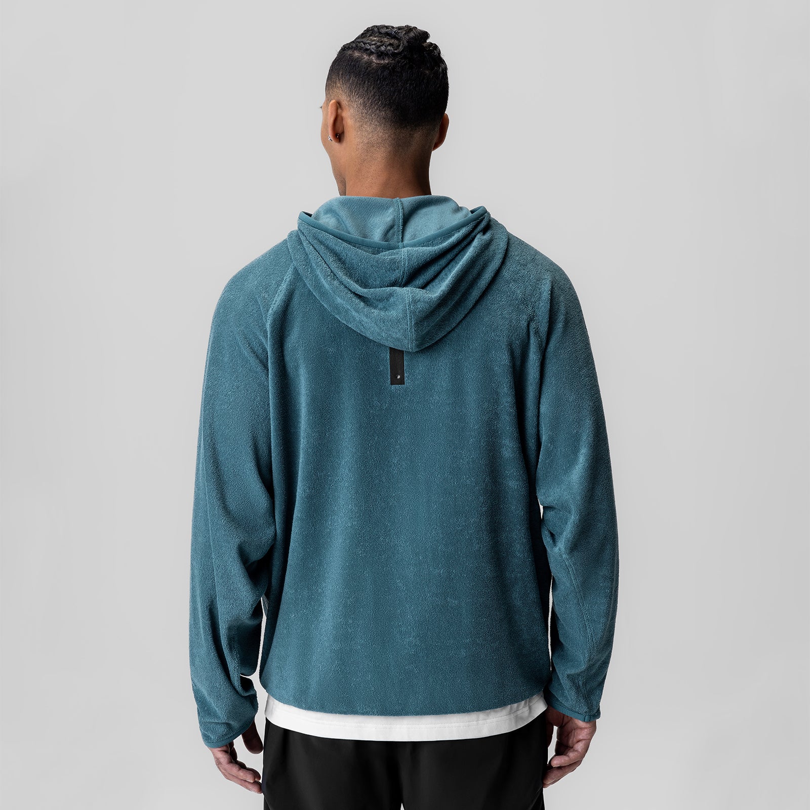 1054. Reversible Terry Cloth Hoodie with Towel Lining - Storm Gray - Cozy Loungewear for Home & Gym