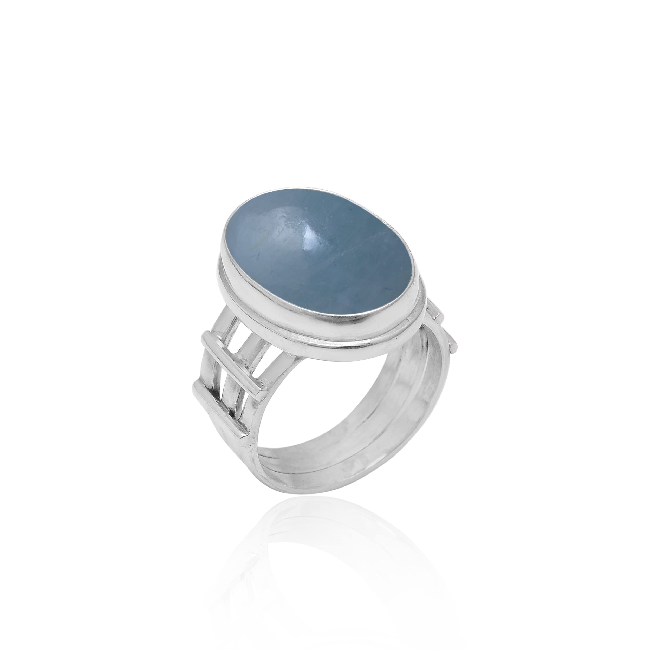 925 Sterling Silver Aquamarine Rings for Women - Handmade Gemstone Jewelry with Blue Aquamarine - Elegant Designer Ring for Gifts, Weddings & Special Occasions - VSR-455