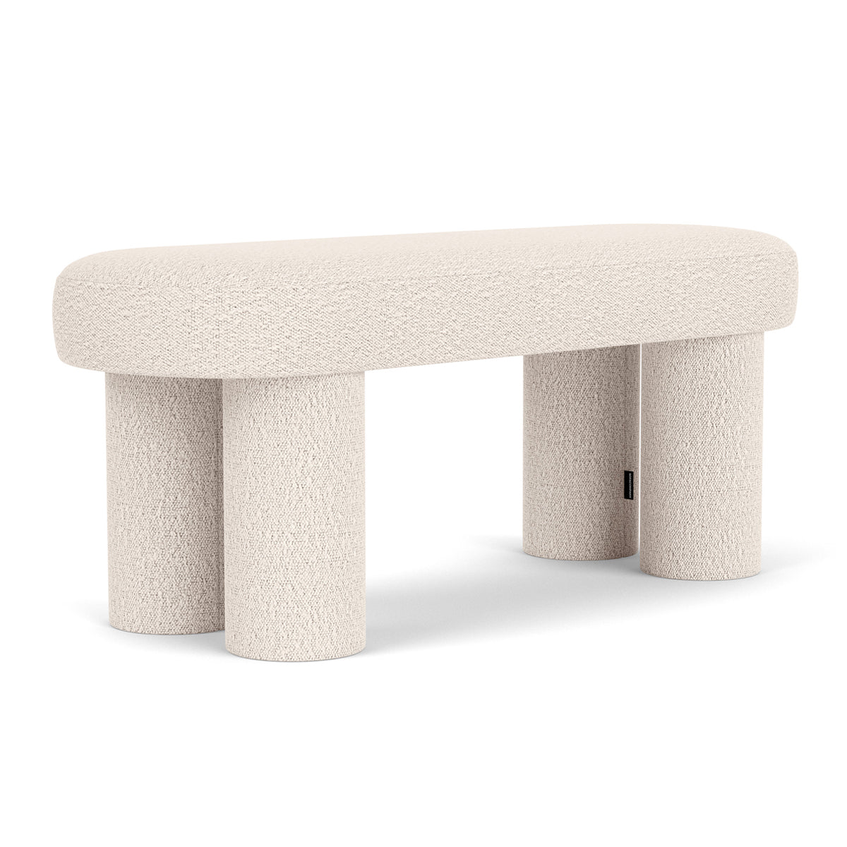 Charlie Boucle Bench - Modern Upholstered Accent Bench for Living Room, Bedroom & Entryway - Soft Chenille Fabric with Wooden Legs - Stylish Seating & Decor for Home