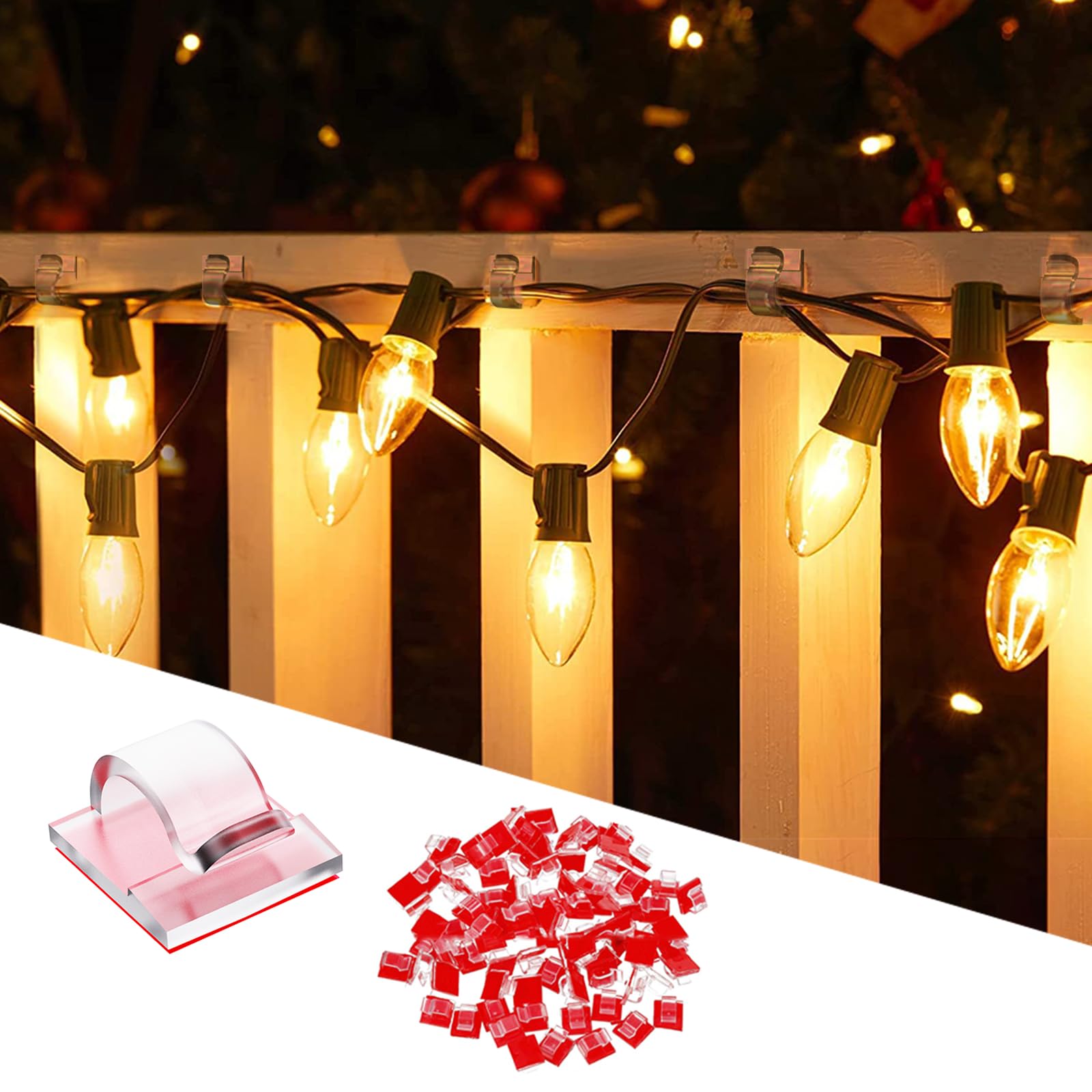 100PCS Self Adhesive Cable Clips - Strong Cord Organizer for Desk, Wall & Home Office - Clear Cable Management Clips for Wires, Chargers & Electronics - Perfect for Organizing Cords in Living Room, Bedroom & Workspace