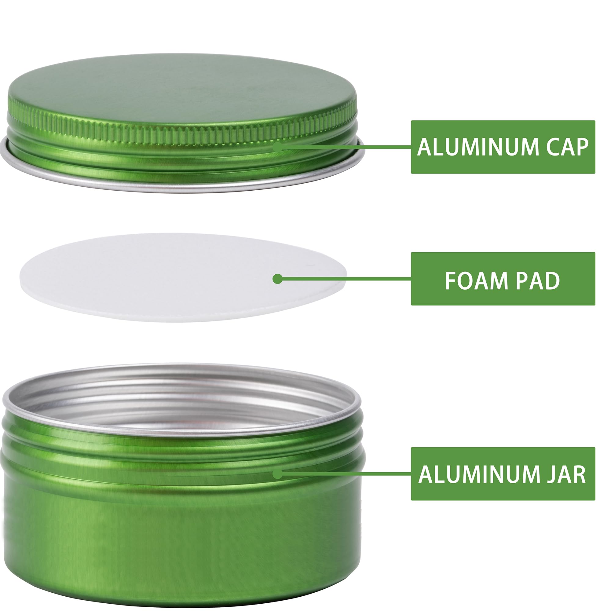 24 Pack 4oz (120ml) Refillable Aluminum Tin Jars with Screw Top Lids & Blank Labels - Small Metal Containers for DIY Lip Balm, Candle Making, Spice Storage, Salve Packaging & Craft Supplies (Green) - Perfect for Home Organizing, Gift Packaging & Apothecary Use