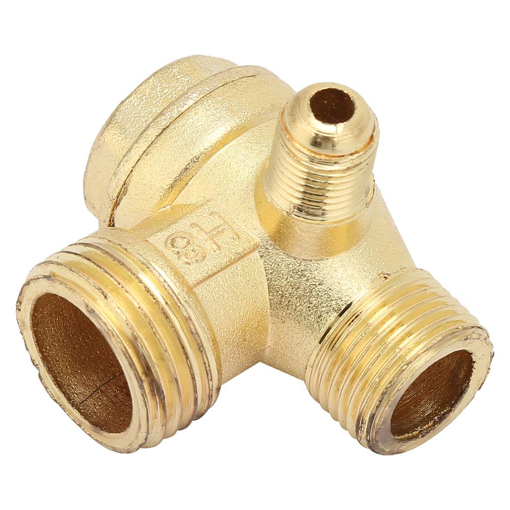 Air Compressor Check Valve - 3-Way One-Way Zinc Alloy Tube Connector for Pipe Fittings - Perfect for Air Tools, Pneumatic Systems & DIY Projects