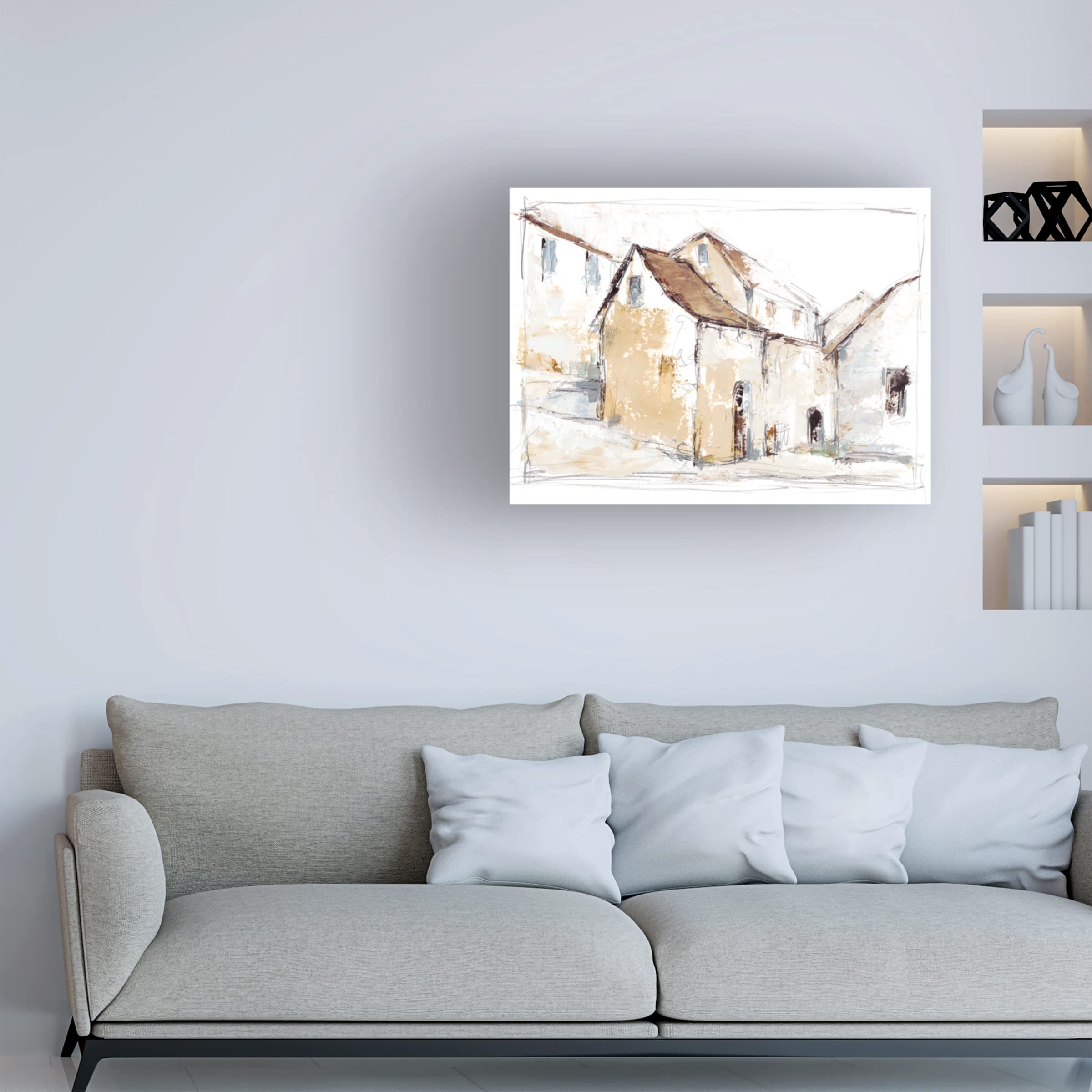 Trademark Fine Art 'Quiet Streets I' Canvas Wall Art by Ethan Harper - Perfect for Living Room, Bedroom & Office Decor