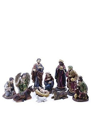 Hi-Line Gift Ltd. 11-Piece Christian Nativity Set - 12 Inch Handcrafted Christmas Figurines for Home Decor, Church Display & Holiday Gift