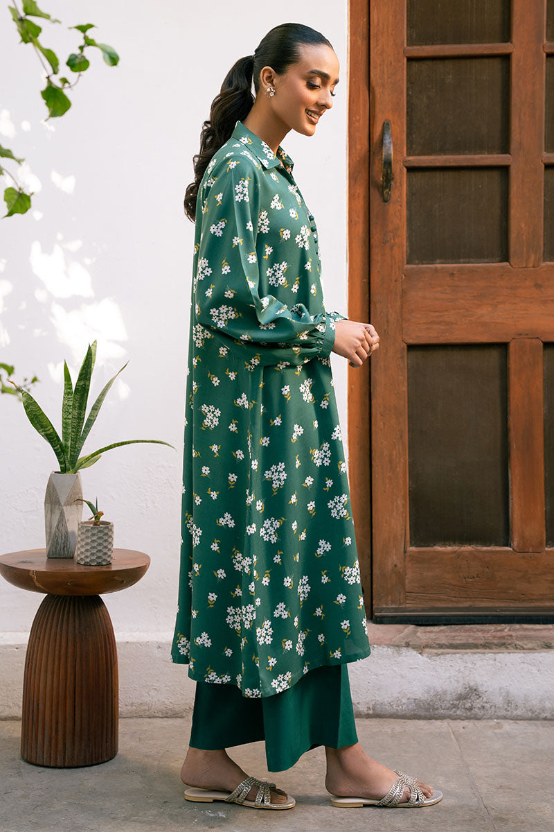 Premium 2-Piece Printed Linen Suit for Women - GREEN VOYAGE Collection | Breathable & Stylish Summer Outfit for Beach, Vacation & Casual Wear