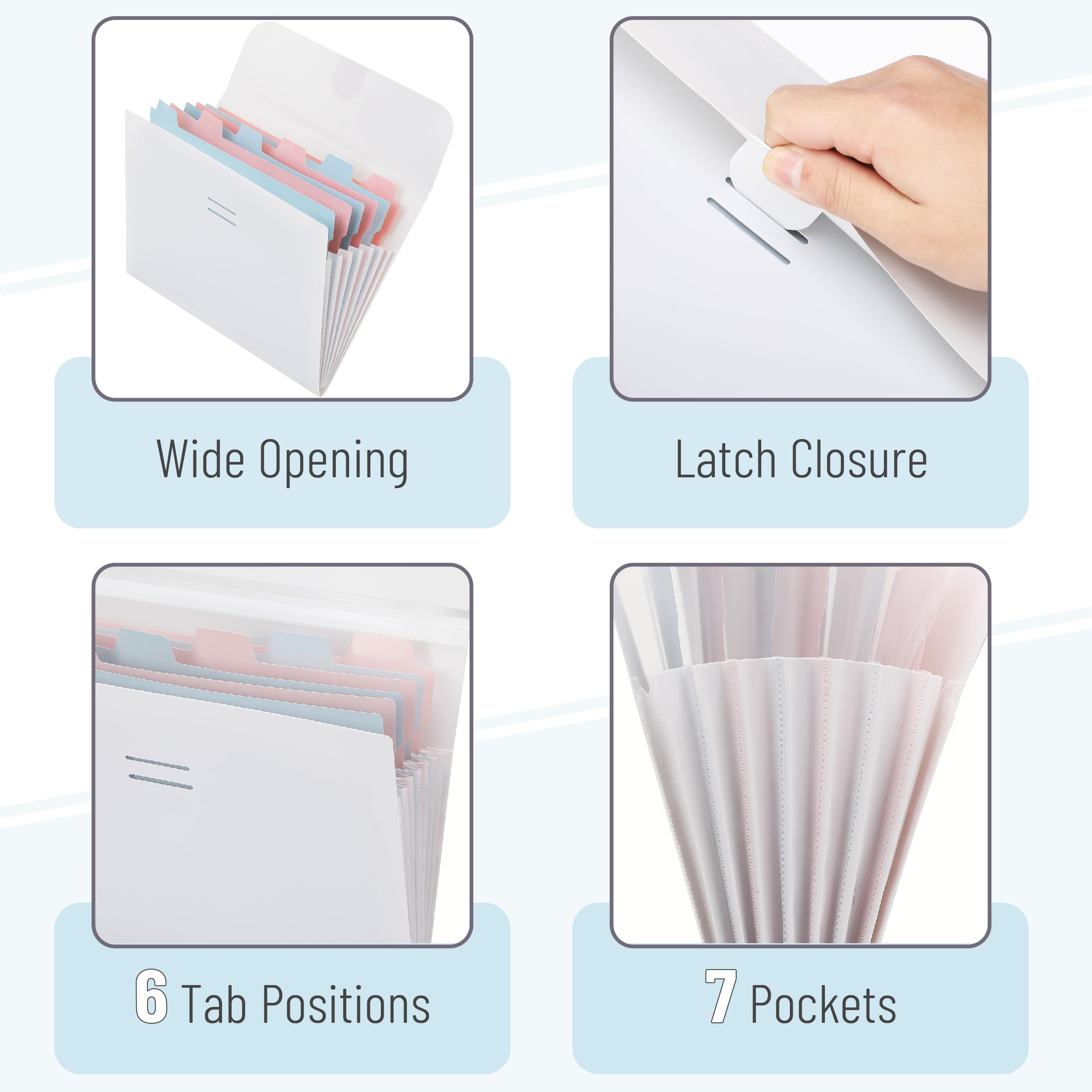 Mr. Pen- 5 Pack Accordion File Organizer with 7 Pockets, Expanding Document Folder for Office, School, Home & Travel - Perfect for Bills, Receipts, Tax Papers & Important Documents